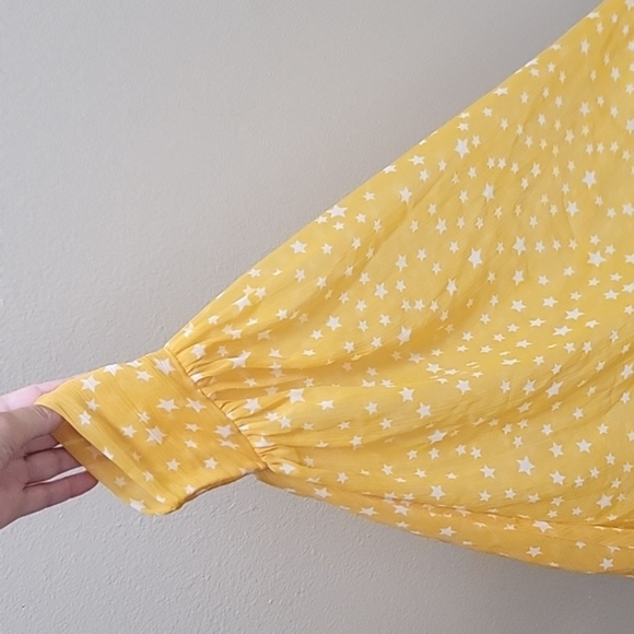 Free People Womens Yellow Star Dazed Tie Front Kimono Boho Breezy Outdoor - Picture 4 of 7